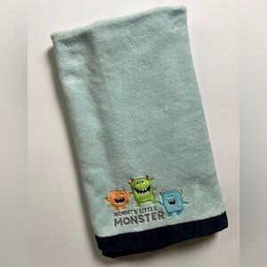 Carter's Mommy's Little Monsters Baby Security Blanket Blue Orange Green 30”x38”